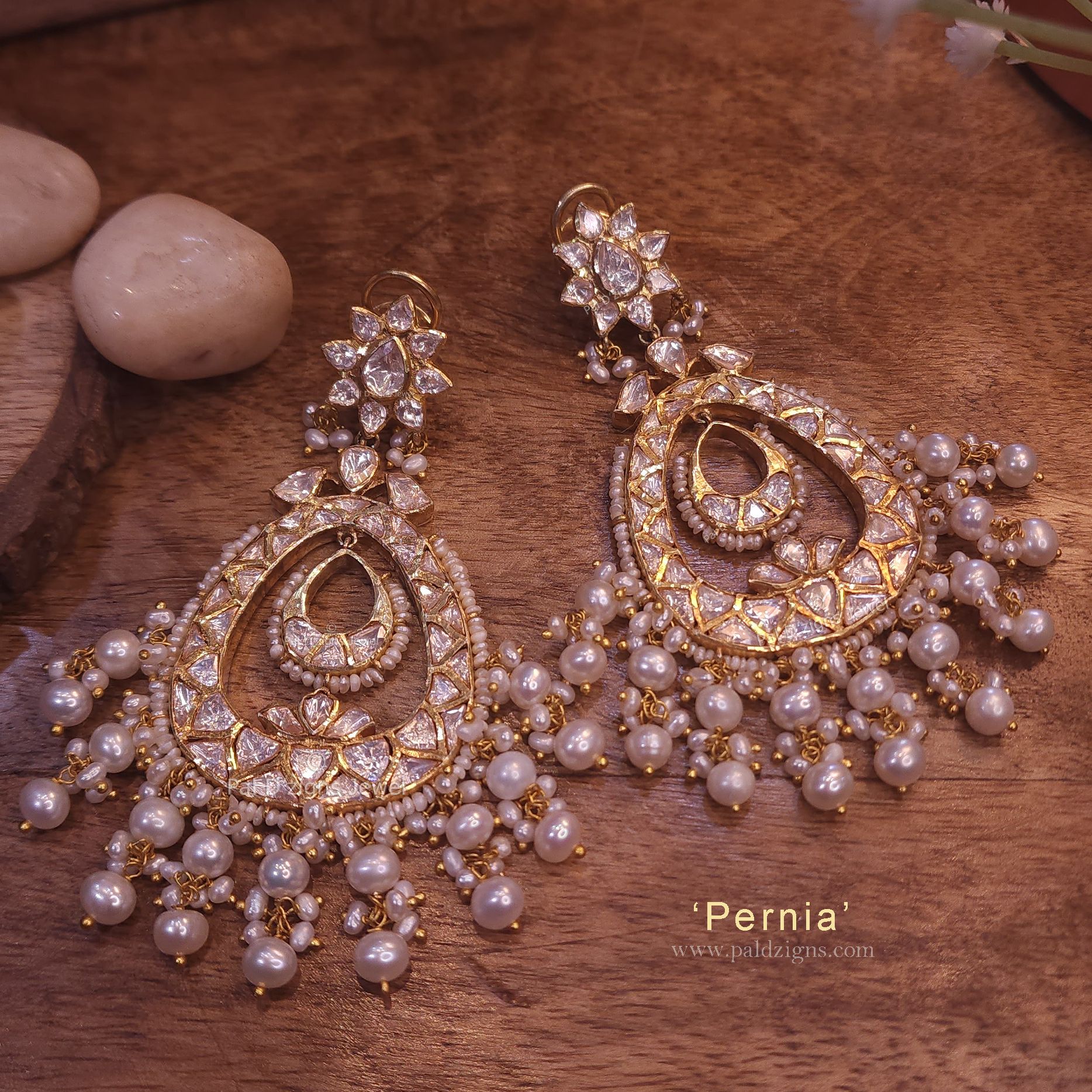 Pernia Moissanite Polki Earring