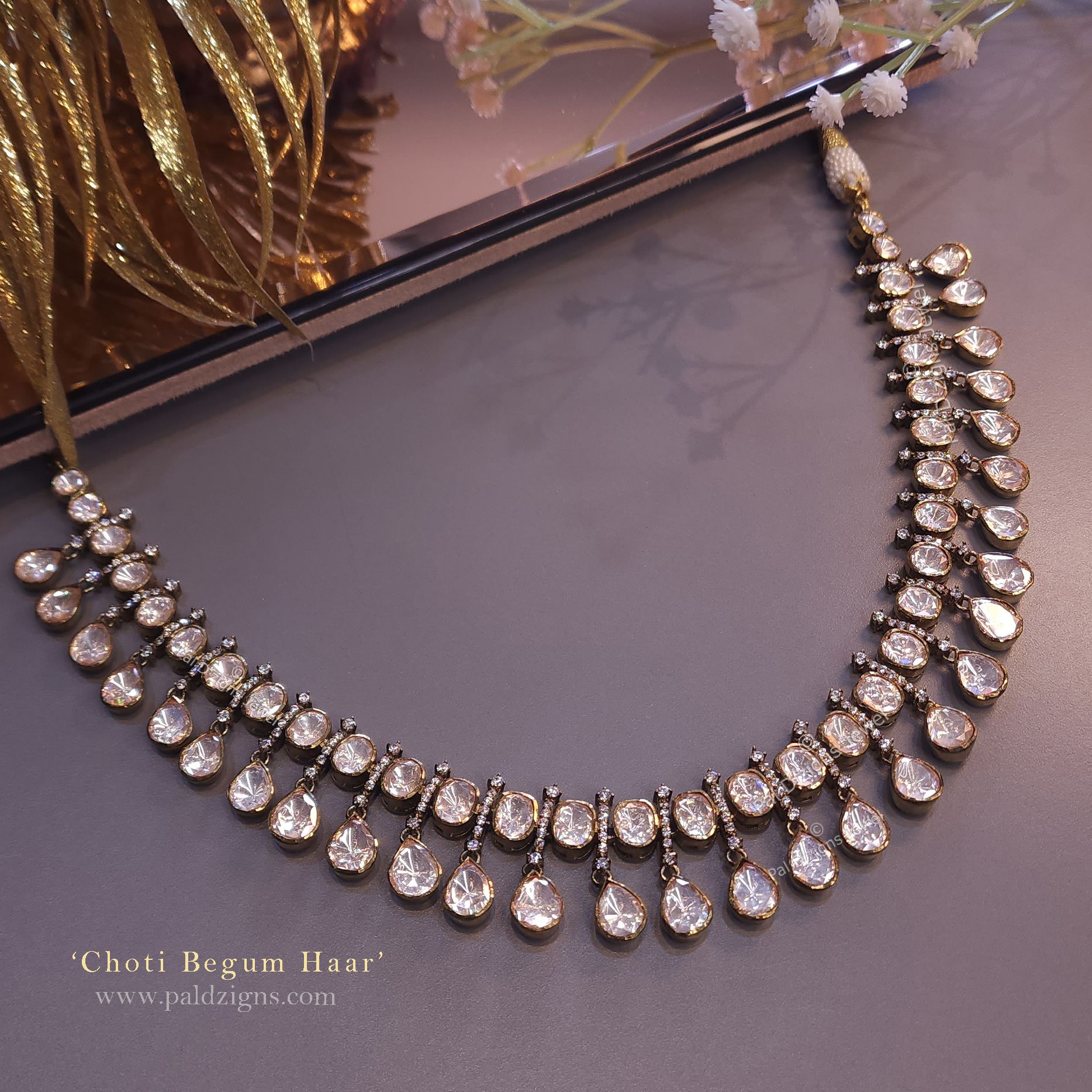 Choti Begum Haar-Moissanite Polki Necklace