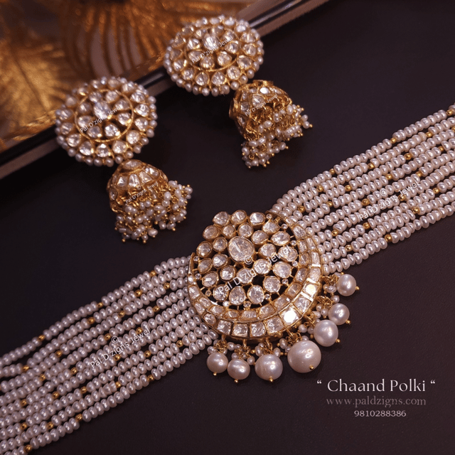 Chaand Polki Jhumki Set