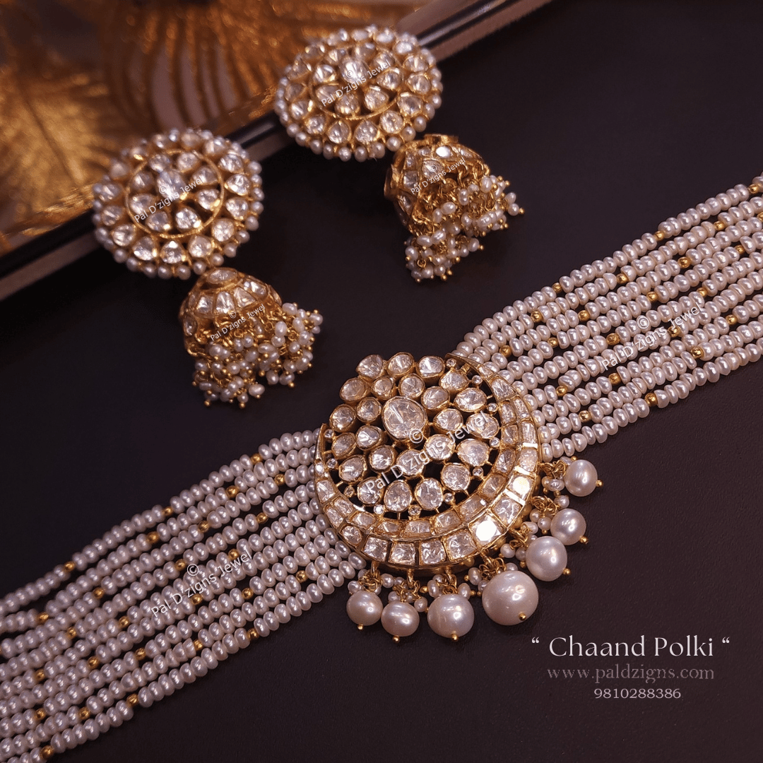 Chaand Polki Jhumki Set