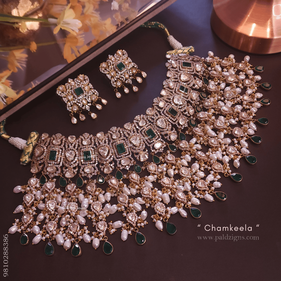 Chamkeela Moissanite Polki Choker Set