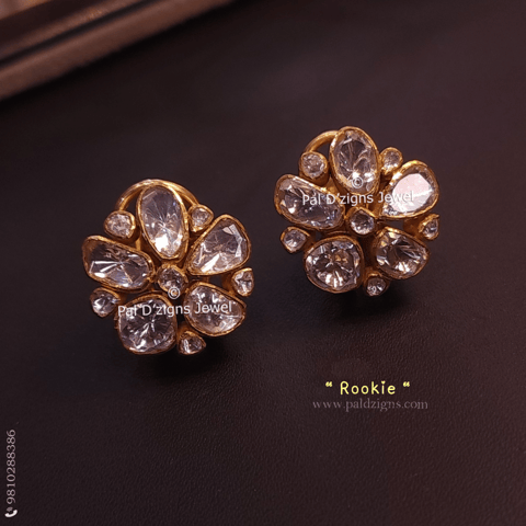 Rookie Moissanite Polki Studs
