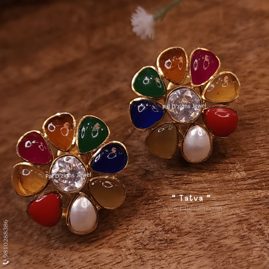 Tatva Moissanite Polki Stud