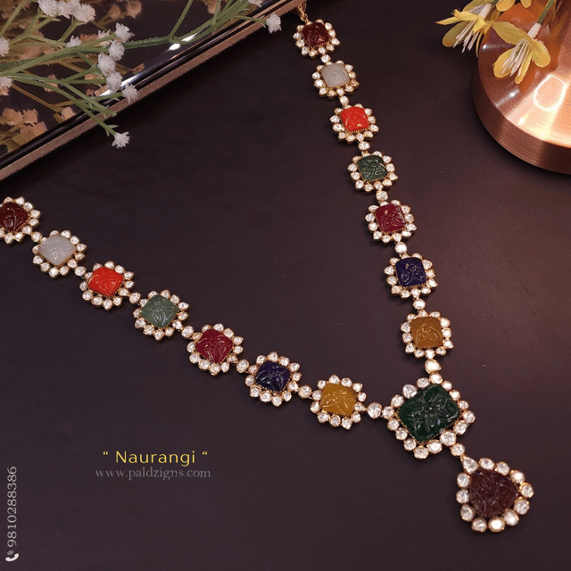 Naurangi Moissanite Polki Necklace