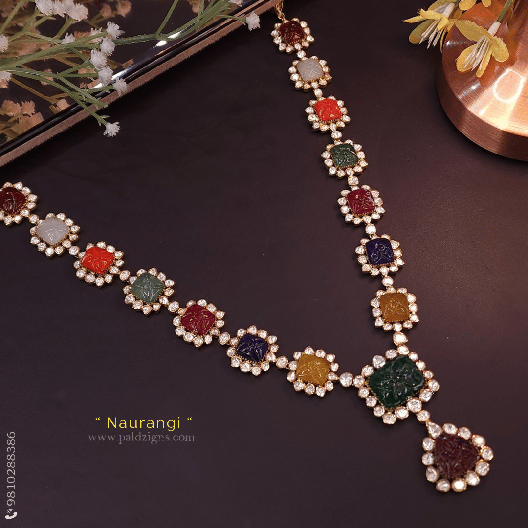 Naurangi Moissanite Polki Necklace