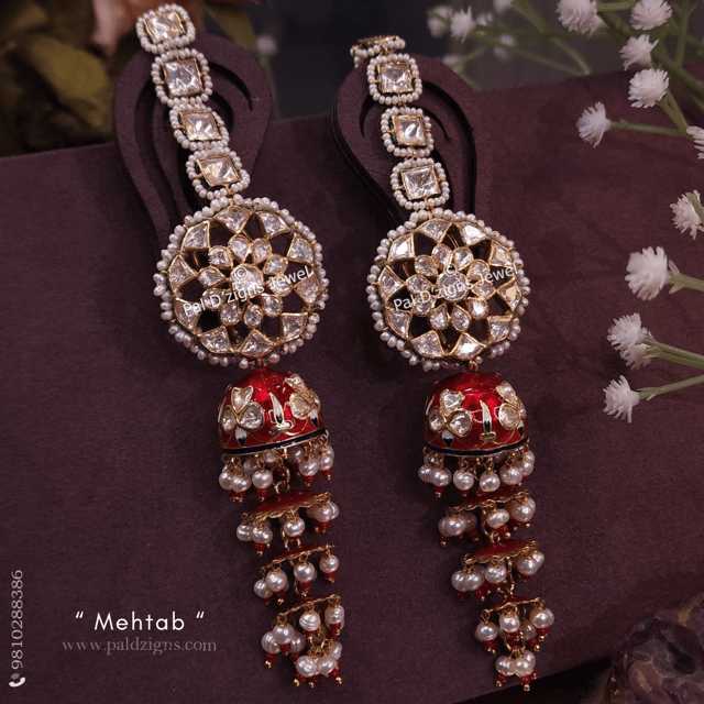 Mehtab Moissanite Polki Jhumki