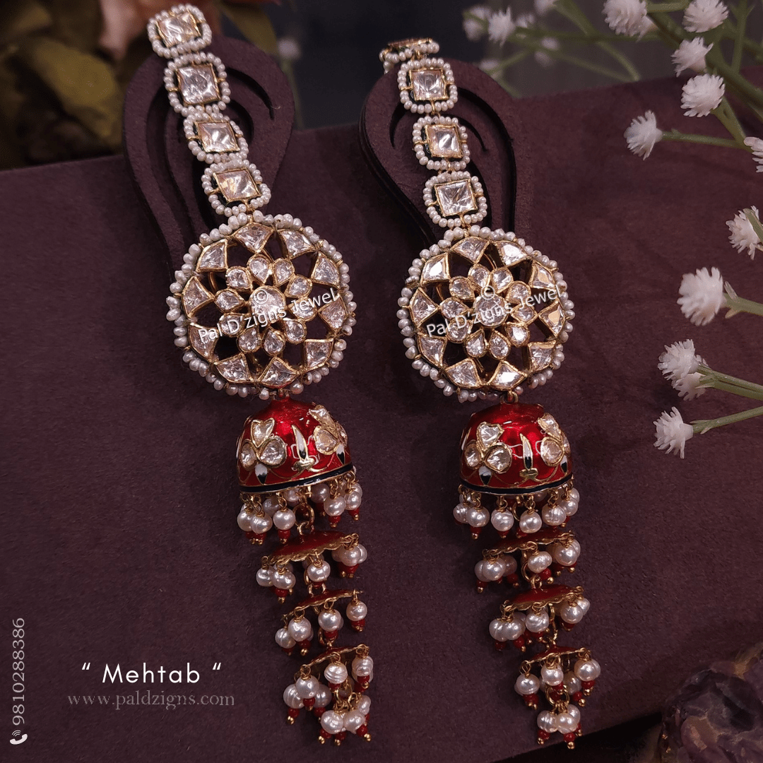 Mehtab Moissanite Polki Jhumki