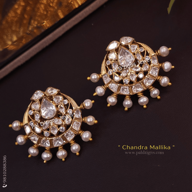 Chandra Mallika Moissanite Polki Earrings