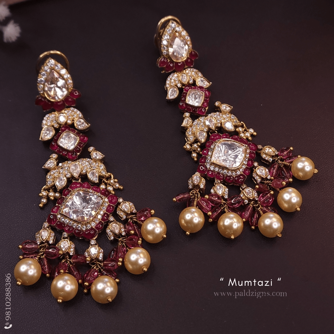 Mumtazi Moissanite Polki Earring