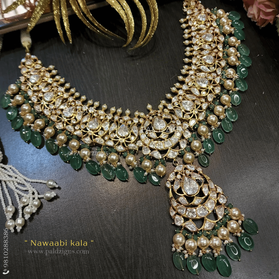 Nawaabi Kala - Moissanite Polki Necklace