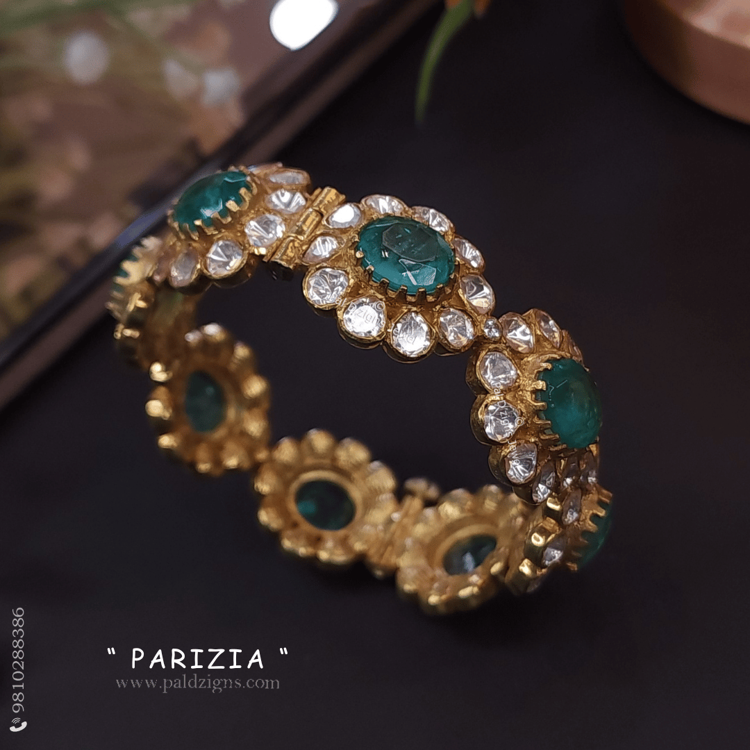 Parizia 2-4" Size Moissanite Polki Bangle (Single)