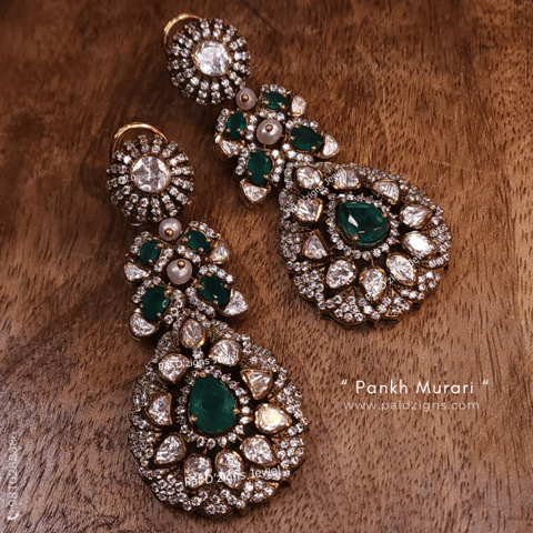 Pankh Murari Moissanite Polki Earrings Pankh Murari Moissanite Polki Earrings