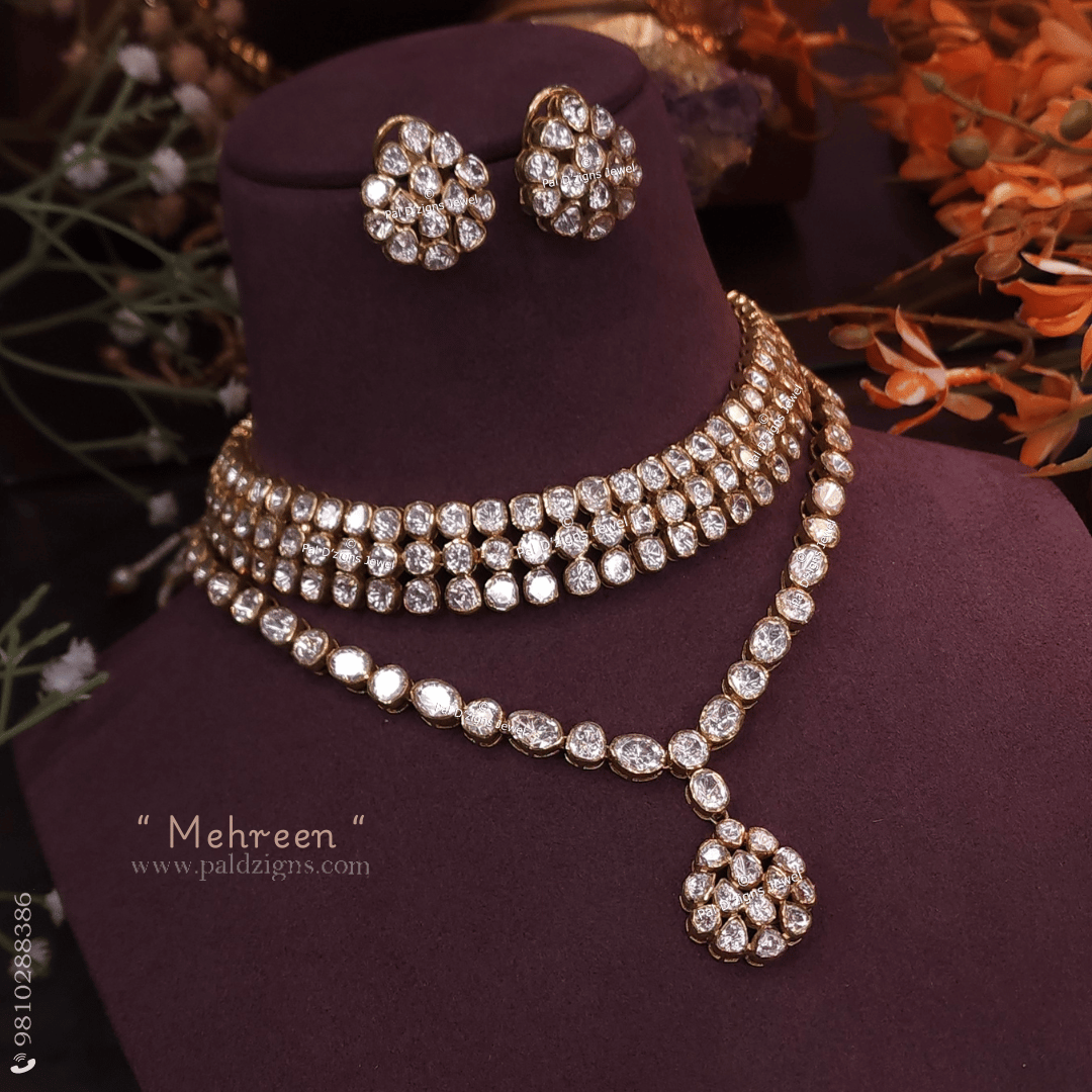 Mehreen Moissanite Polki Combo Necklace Set