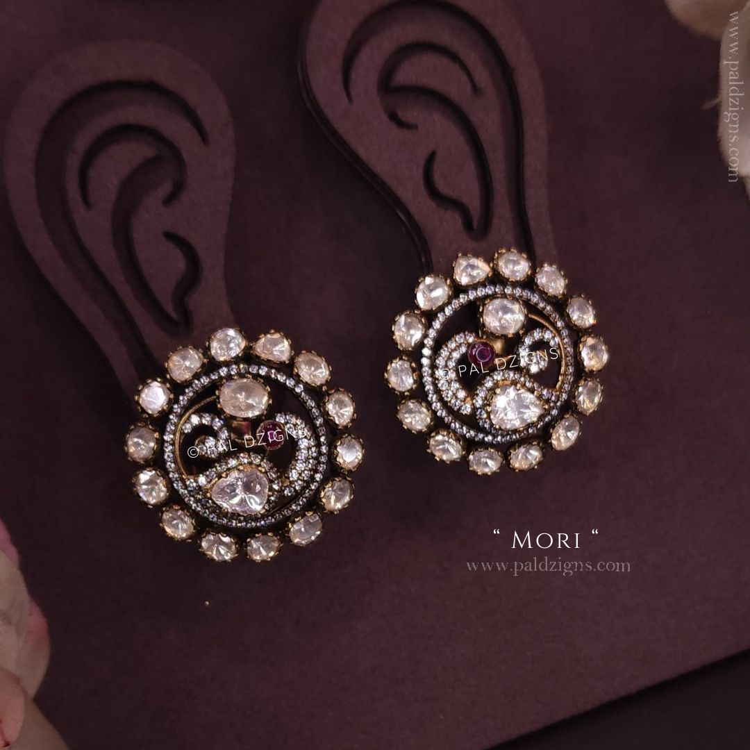 Mori Moissainte Polki Studs