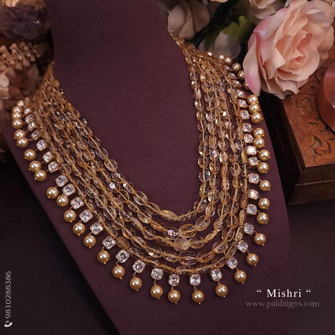 Mishri Moissanite Polki Necklace
