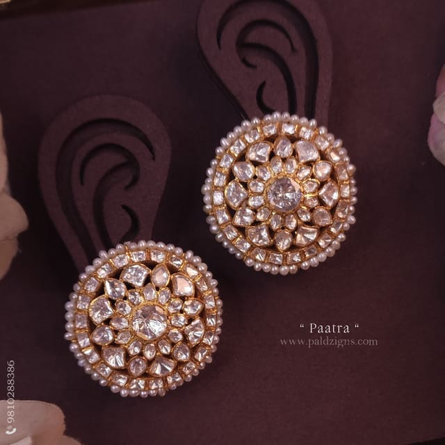 Paatra Moissanite Polki Stud