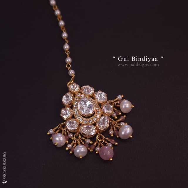 Gul Bindiyaa Moissanite Polki Tika