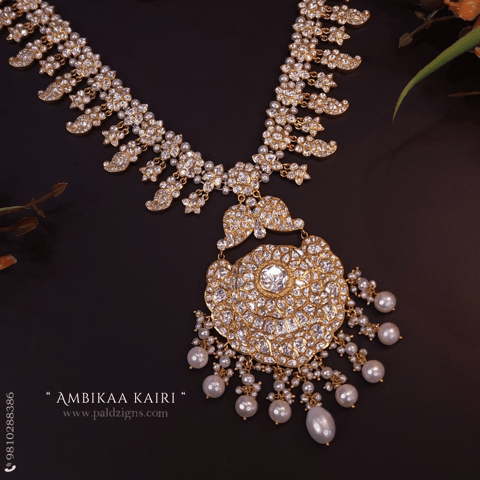 Ambikaa Kairi Moissanite polki Necklace