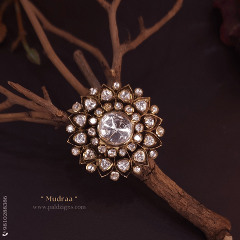 Mudraa Moissanite Polki Ring