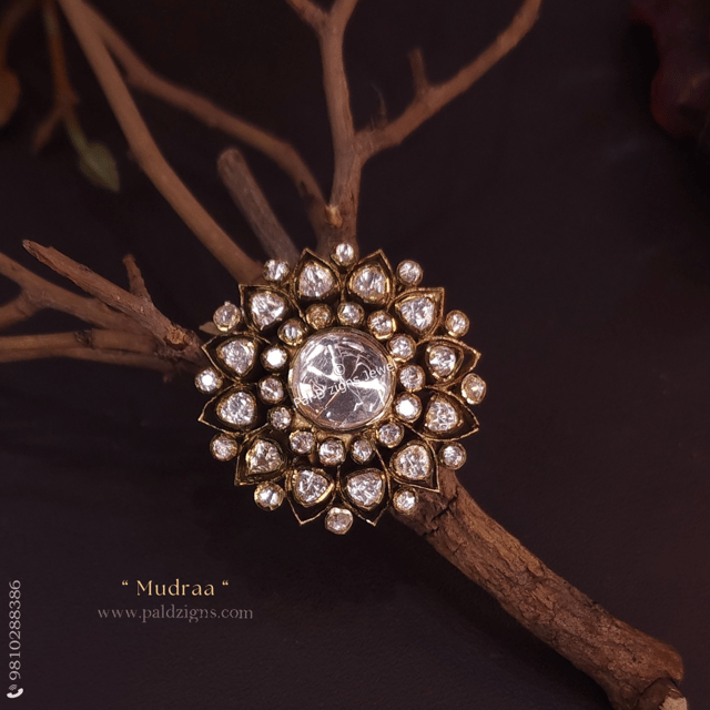 Mudraa Moissanite Polki Ring
