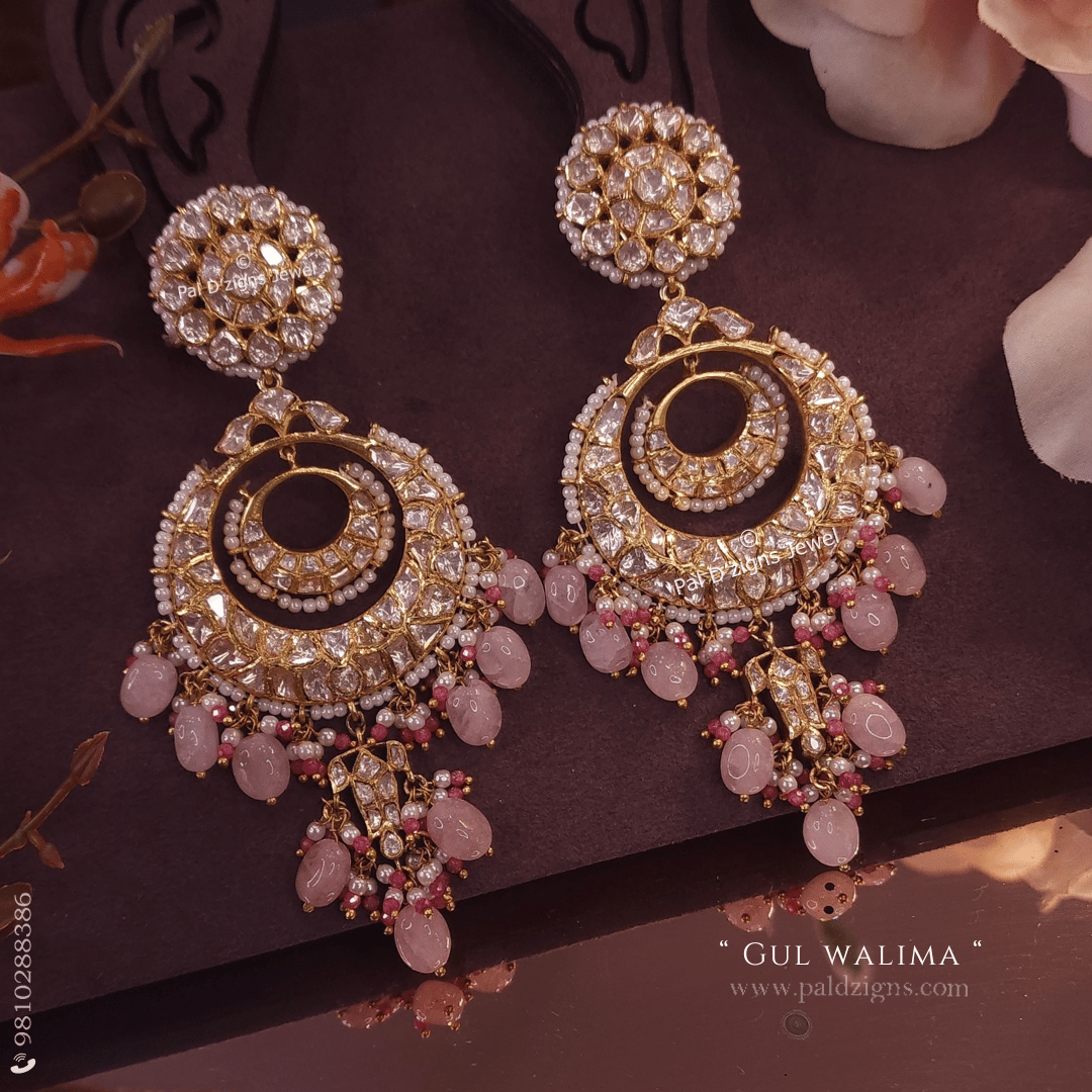 Gul Walima Moissanite Polki Earring