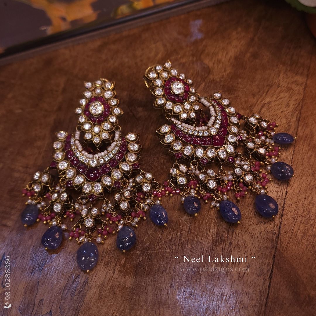 Neel Lakshmi Moissanite Polki Earrings