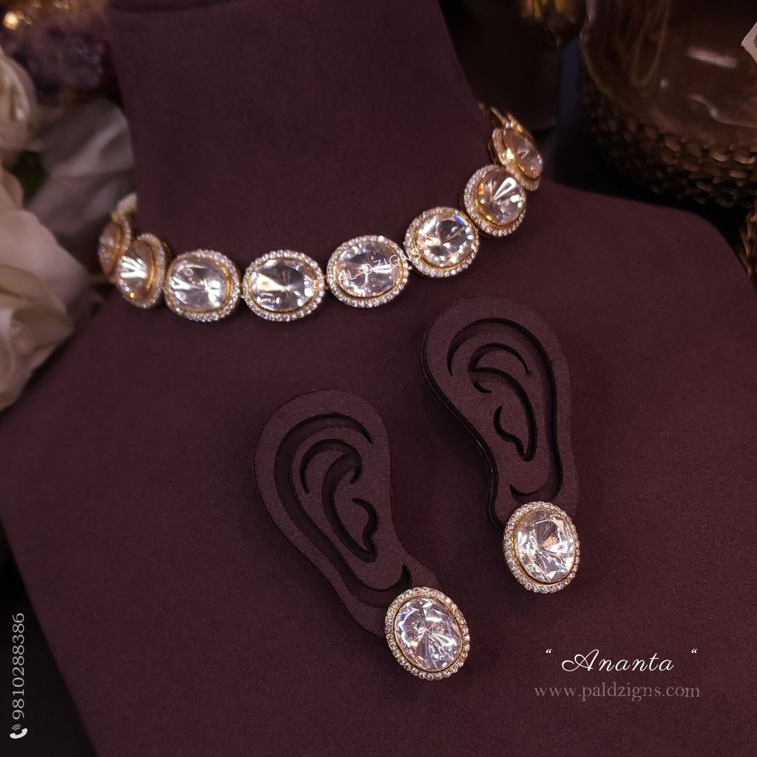 Ananta Moissanite Polki Choker Set