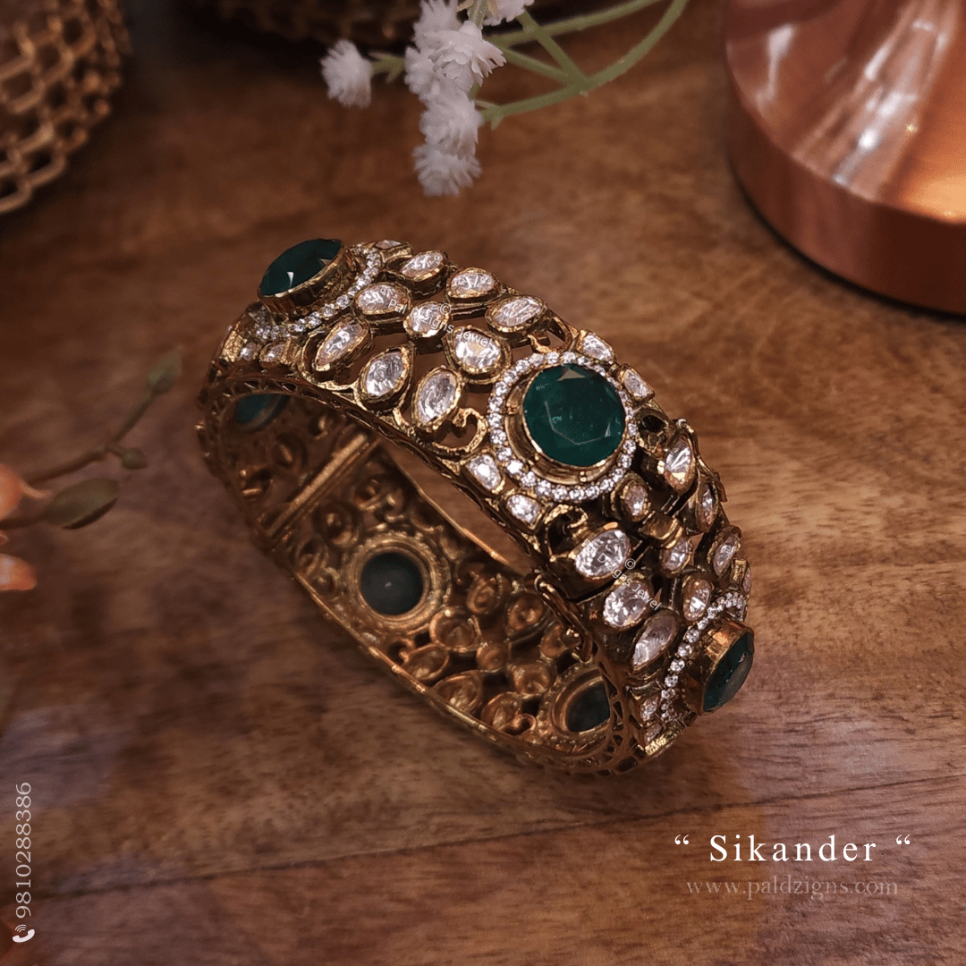 Sikander (2-2" size) moissanite polki bangles (Single)