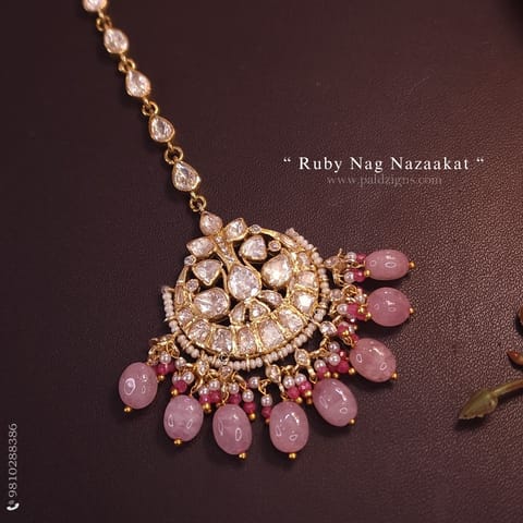 Ruby Nag Nazaakat Moissanite Polki Tika
