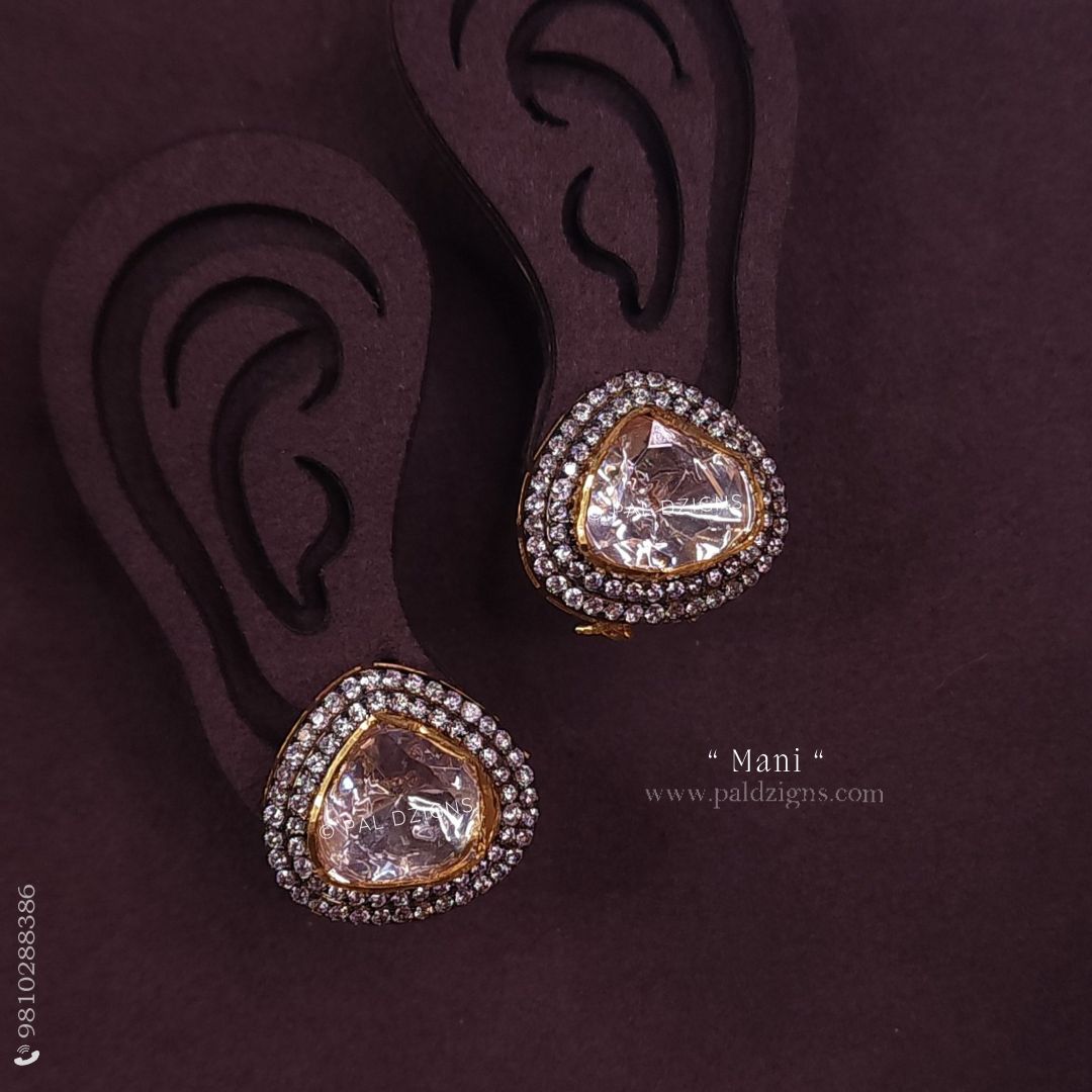 Mani Moissanite Polki Stud