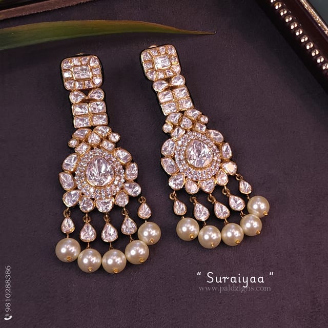 Suraiyaa Moissanite Polki Earrings