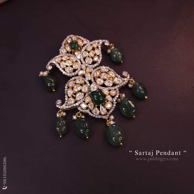 Sartaj Moissanite Polki Pendant