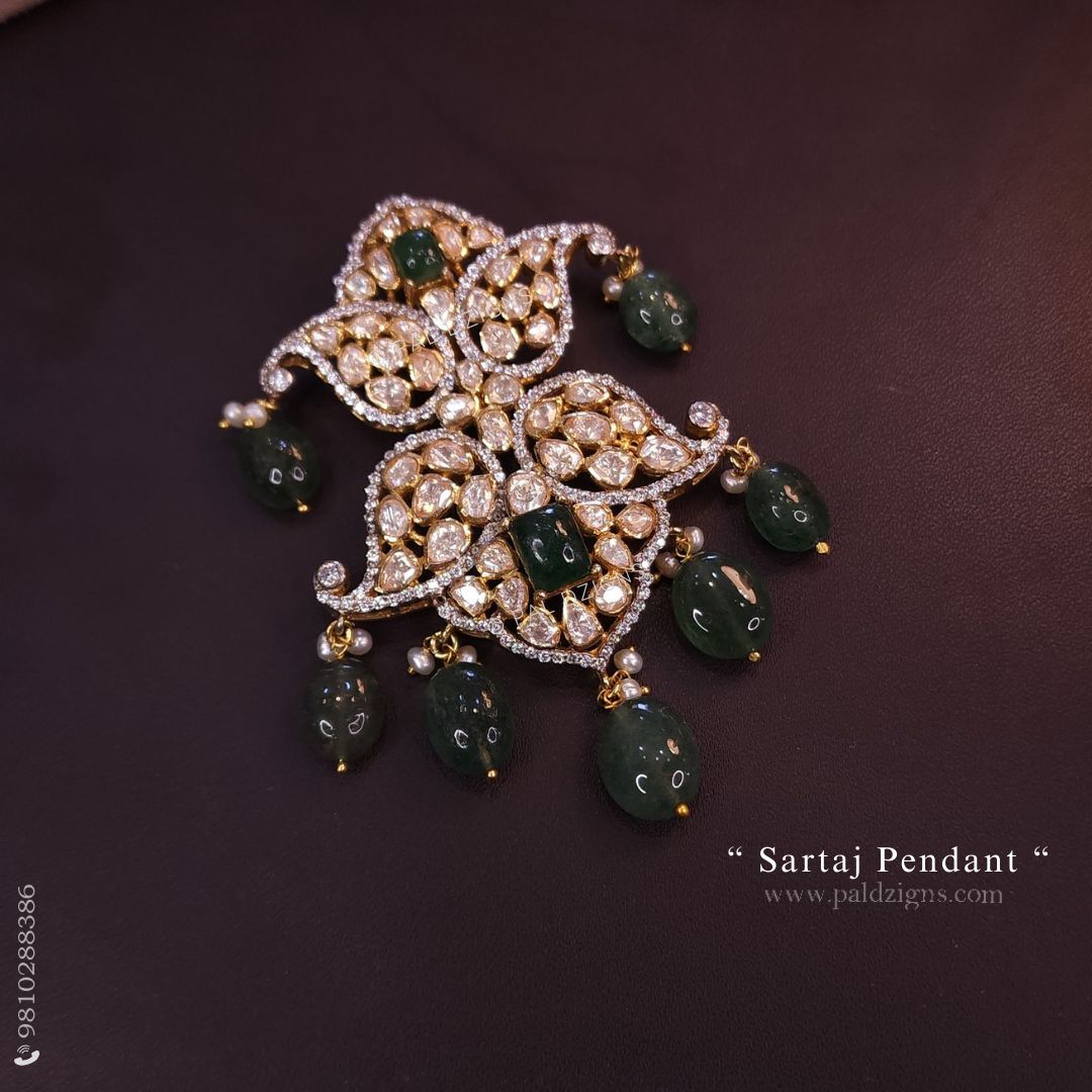 Sartaj Moissanite Polki Pendant