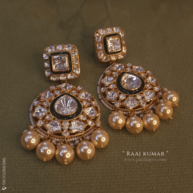 Raaj Kumar Moissanite Polki Earrings