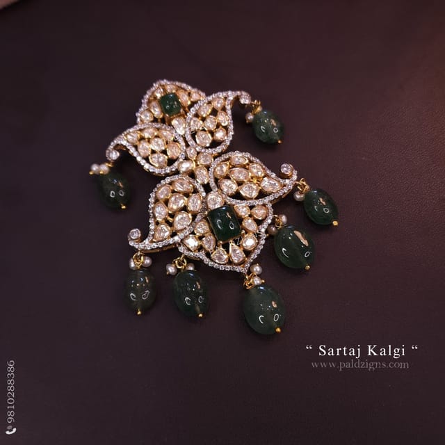 Sartaj Moissanite Polki Kalgi