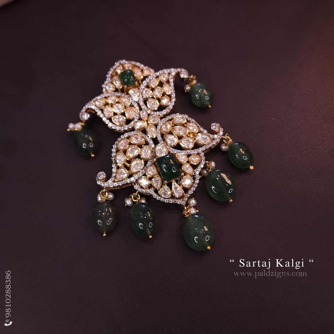 Sartaj Moissanite Polki Kalgi