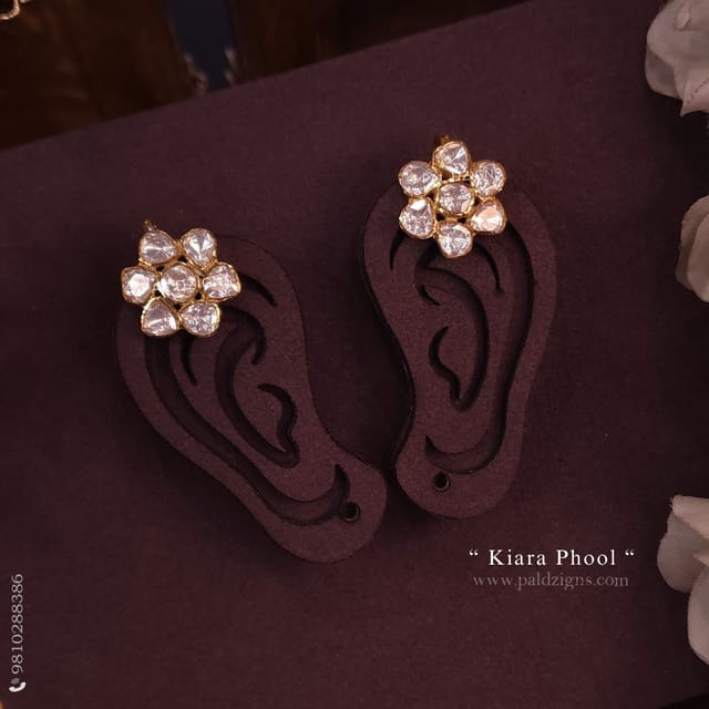 Kiara Phool Moissanite Polki Ear Top