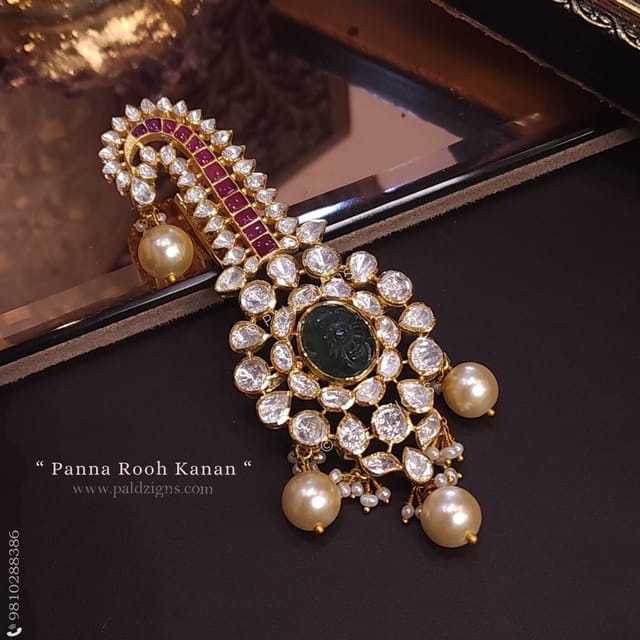 Panna Rooh Kanan Moissanite Polki Kalgi