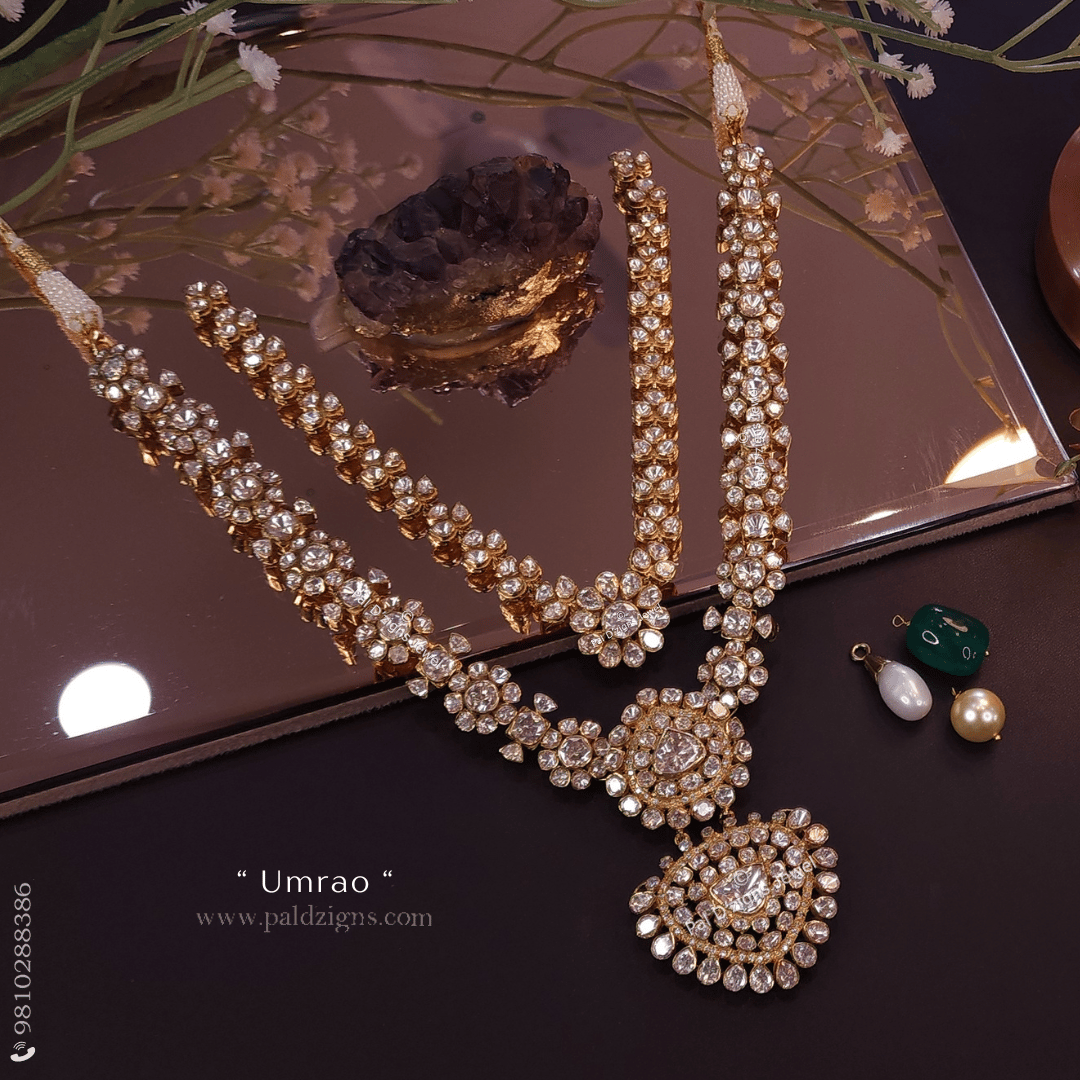 Umrao Moissanite Polki Pendant - 3 Extra Detachable