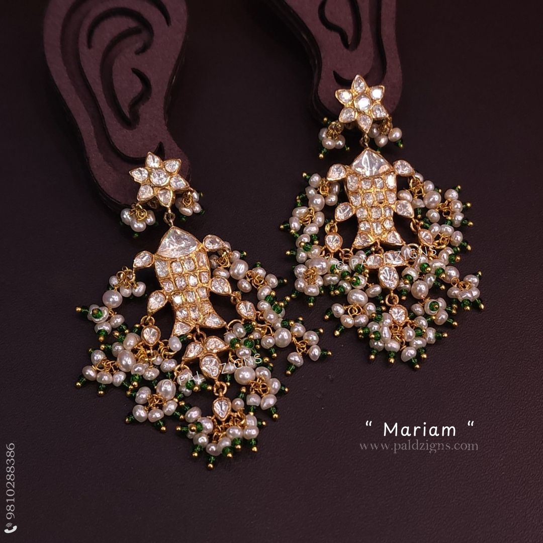 Mariam Moissanite Polki Earrings