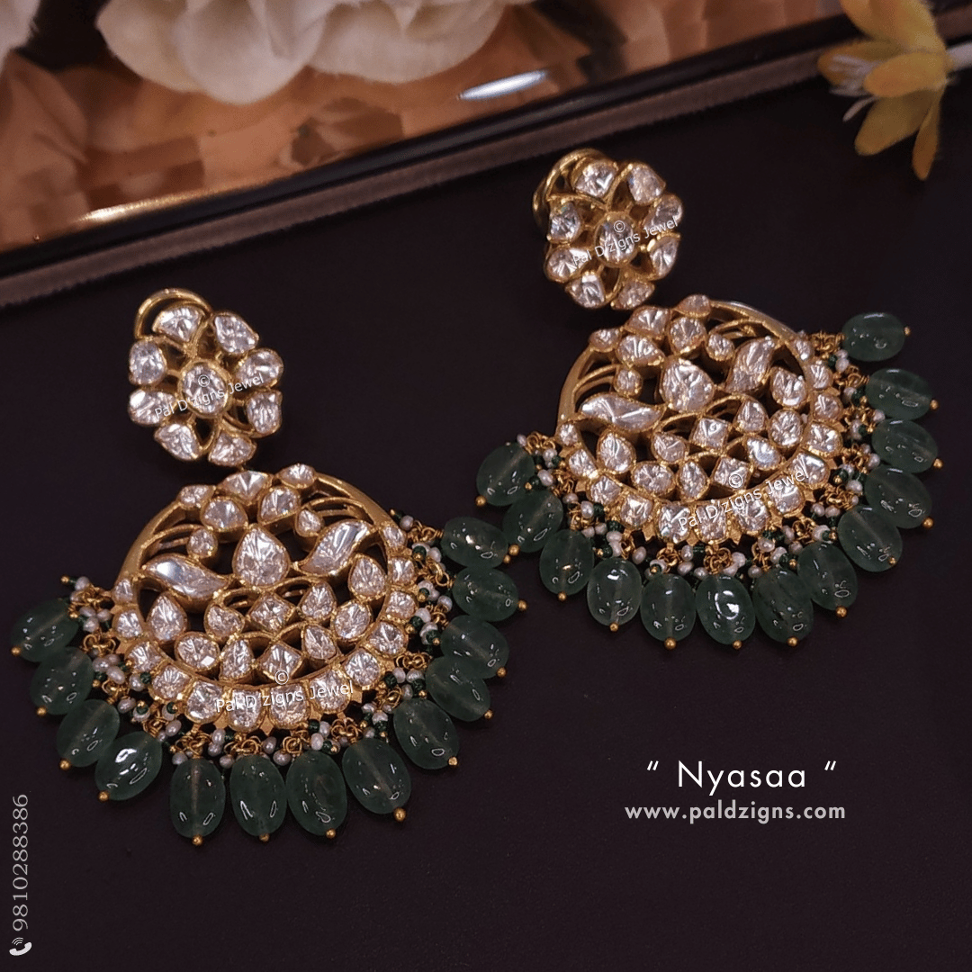 Nyasaa Moissanite Polki Big Chaandbaali
