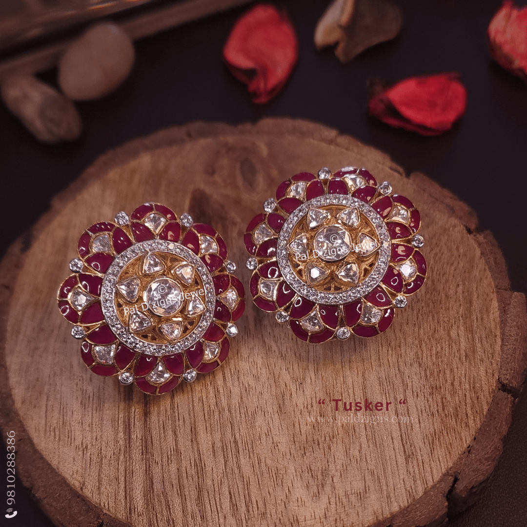 Tusker Moissanite Polki Earings