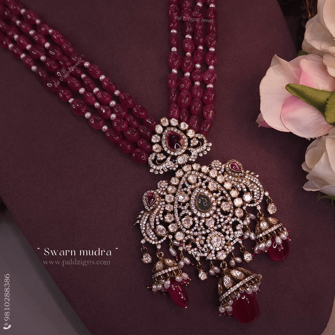 Swarn Mudra Moissanite Polki Pendant