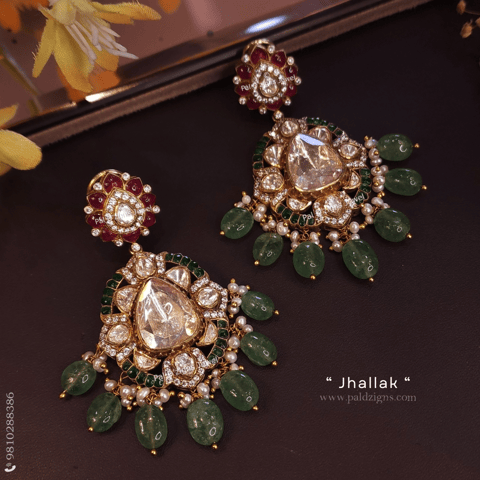 Jhallak Moissanite Polki Earring