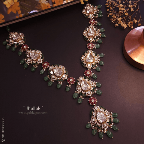 Jhallak Moissanite Polki Necklace