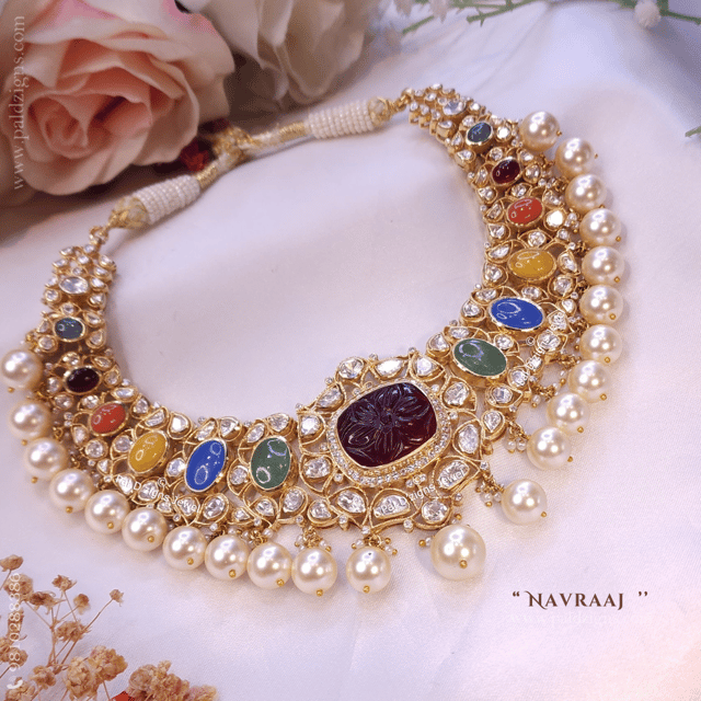 Navraaj Moissanite Polki Necklace
