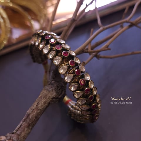 Kalakriti 2-2" (Single) - Moissanite Polki Traditional Ponchis