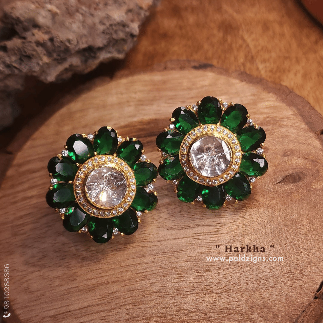 Harkha Moissanite Polki Stud