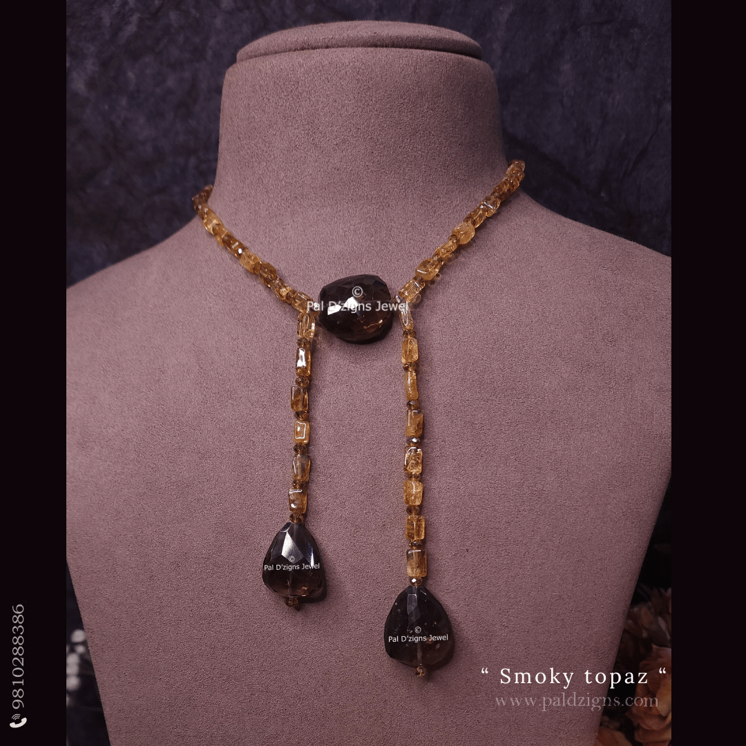 Smoky topaz u neckline