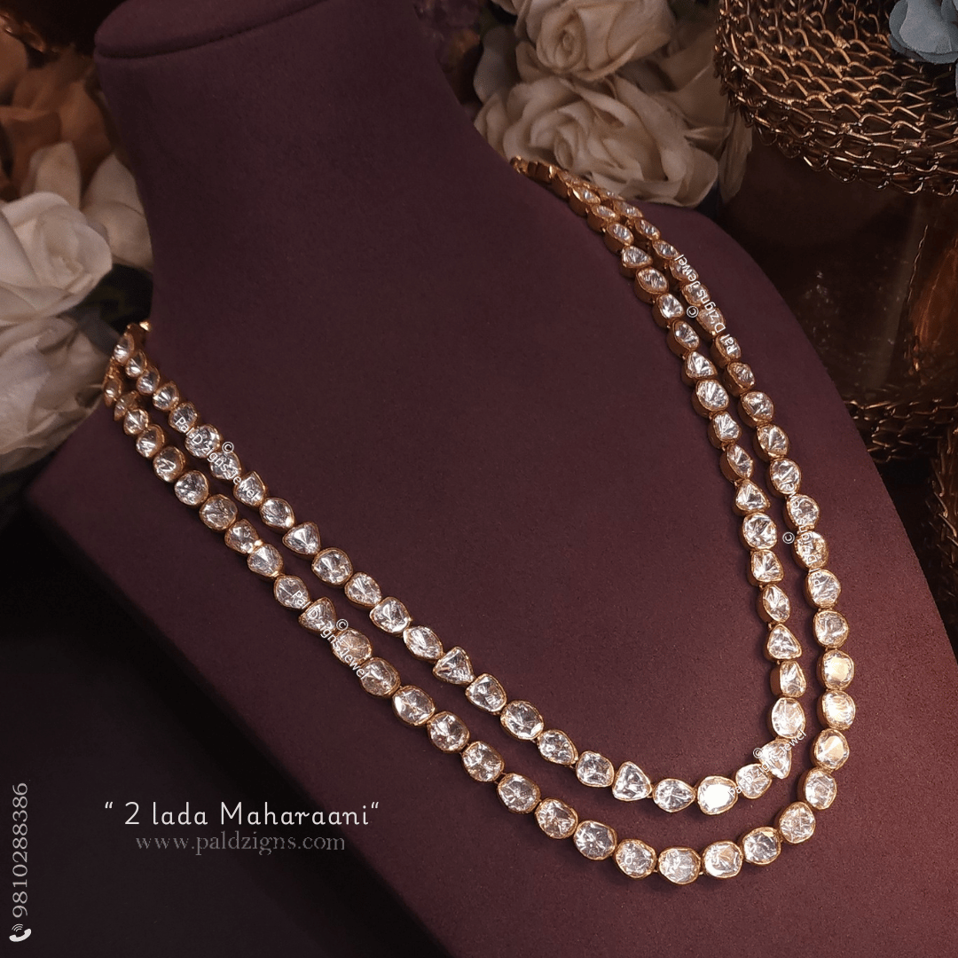 2 Lada MahaRaani Moissanite Polki Necklace